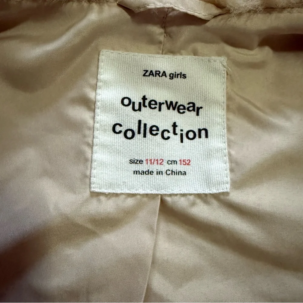 Zara Girls Beige Faux Fur Vest Size 11/12